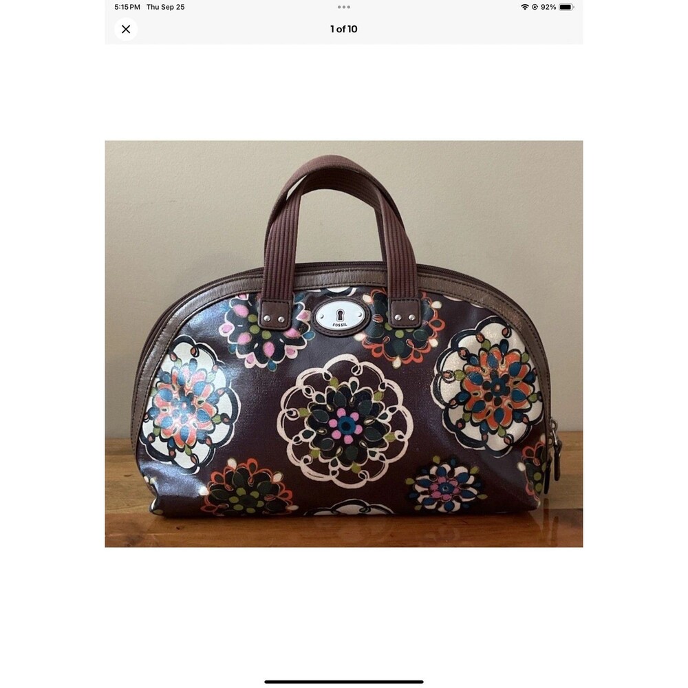 Fossil Key Per Dome Floral Satchel Bag/Toiletry Case Cosmetics Organizer